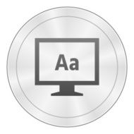 Computer Monitor icon on a round button - SharpSeries N95