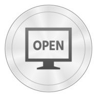Computer Monitor icon on a round button - SharpSeries N100
