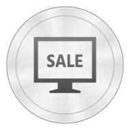 Computer Monitor icon on a round button - SharpSeries N104