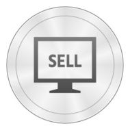 Computer Monitor icon on a round button - SharpSeries N105