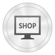 Computer Monitor icon on a round button - SharpSeries N106