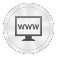 Computer Monitor icon on a round button - SharpSeries N108