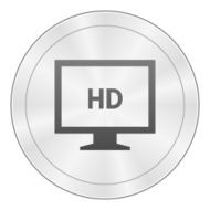 Computer Monitor icon on a round button - SharpSeries N111