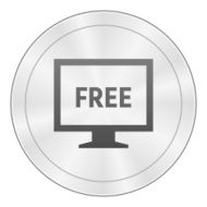 Computer Monitor icon on a round button - SharpSeries N112