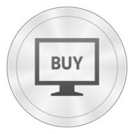 Computer Monitor icon on a round button - SharpSeries N114