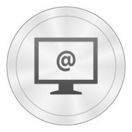 Computer Monitor icon on a round button - SharpSeries N120
