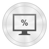 Computer Monitor icon on a round button - SharpSeries N122