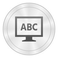 Computer Monitor icon on a round button - SharpSeries N123