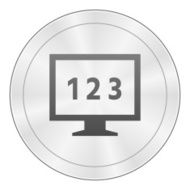 Computer Monitor icon on a round button - SharpSeries N124