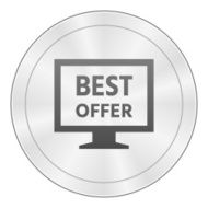 Computer Monitor icon on a round button - SharpSeries N125