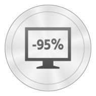 Computer Monitor icon on a round button - SharpSeries N127