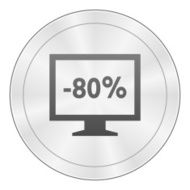 Computer Monitor icon on a round button - SharpSeries N130