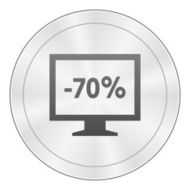 Computer Monitor icon on a round button - SharpSeries N132
