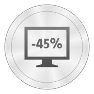 Computer Monitor icon on a round button - SharpSeries N137