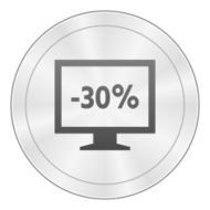 Computer Monitor icon on a round button - SharpSeries N140
