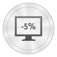 Computer Monitor icon on a round button - SharpSeries N145