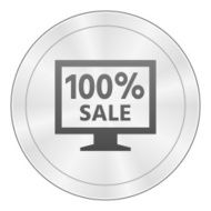 Computer Monitor icon on a round button - SharpSeries N146