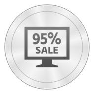 Computer Monitor icon on a round button - SharpSeries N147