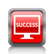 Computer Monitor icon on a square button - RubyRedSeries N87