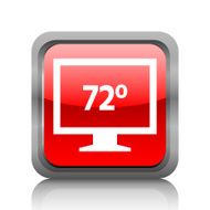 Computer Monitor icon on a square button - RubyRedSeries N90