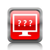 Computer Monitor icon on a square button - RubyRedSeries N93