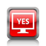 Computer Monitor icon on a square button - RubyRedSeries N95