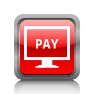 Computer Monitor icon on a square button - RubyRedSeries N102