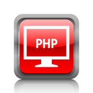 Computer Monitor icon on a square button - RubyRedSeries N103