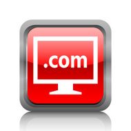 Computer Monitor icon on a square button - RubyRedSeries N120