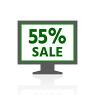 Computer Monitor icon on a white background - FreshSeries N6
