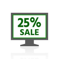 Computer Monitor icon on a white background - FreshSeries N12