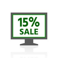 Computer Monitor icon on a white background - FreshSeries N14
