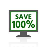 Computer Monitor icon on a white background - FreshSeries N17