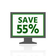 Computer Monitor icon on a white background - FreshSeries N26