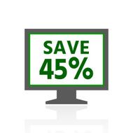 Computer Monitor icon on a white background - FreshSeries N28