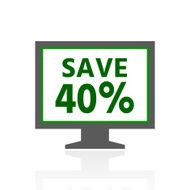 Computer Monitor icon on a white background - FreshSeries N29