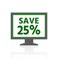 Computer Monitor icon on a white background - FreshSeries N32