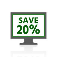 Computer Monitor icon on a white background - FreshSeries N33