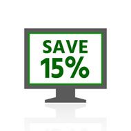 Computer Monitor icon on a white background - FreshSeries N34