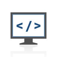 Computer Monitor icon on a white background - RoyalSeries N88