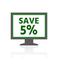 Computer Monitor icon on a white background - FreshSeries N36