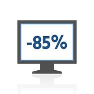 Computer Monitor icon on a white background - RoyalSeries N129