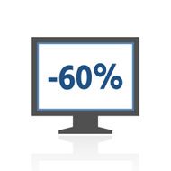 Computer Monitor icon on a white background - RoyalSeries N134
