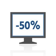 Computer Monitor icon on a white background - RoyalSeries N136