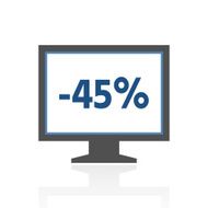 Computer Monitor icon on a white background - RoyalSeries N137