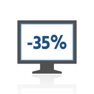 Computer Monitor icon on a white background - RoyalSeries N139