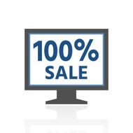 Computer Monitor icon on a white background - RoyalSeries N146