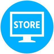 Computer Monitor icon on a round button - RoundSeries N101