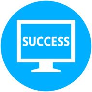 Computer Monitor icon on a round button - RoundSeries N102