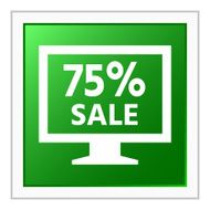 Computer Monitor icon on a square button - FlatSeries N2